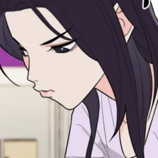 🖤 mulher, menina, anime, mangá, desenho animado, retrato whatsapp sticker