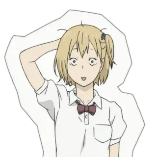 😳 Аниме, Девушка, в замешательстве, школьная форма, мультфильм telegram sticker