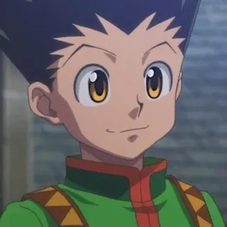 🌿 Gon Freecss Hunter x Hunter animé, garçon, dessin animé, souriant, Gon telegram sticker