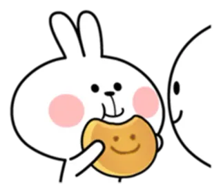 😊 Hase, Häschen, Essen, Keks, Süß, Cartoon whatsapp sticker