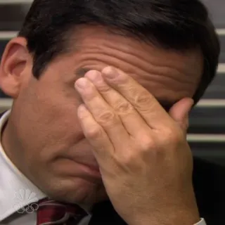 😤 Michael Scott The Office menangis, sedih, the office, michael scott, meme, emosional whatsapp sticker