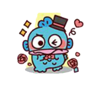 😘 Dibujo animado, Mono, Personaje, Azul, Monstruo whatsapp sticker