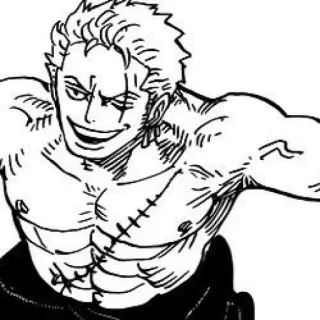 😁 Zoro One Piece Anime, Manga, Roronoa Zoro, Schwertkämpfer, One Piece Charakter, Cartoon, Zeichnung telegram sticker