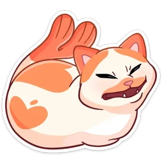 🤨 Katze, Garnele, Sushi, Tier, süß, Cartoon, lustig, Haustier telegram sticker