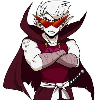 🤨 Dirk Strider Homestuck Dirk Strider, Homestuck, postać, peleryna, anime, miecz telegram sticker