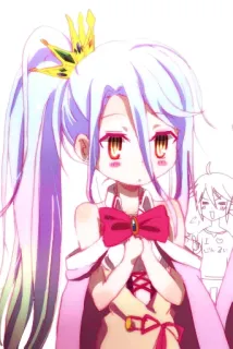 😐 Shiro No Game No Life Anime, Shiro, No Game No Life, Kawaii, Dễ thương, Manga, Chibi whatsapp sticker