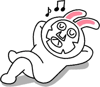 🎼 kelinci, kartun, karakter, berbaring, imut telegram sticker