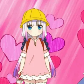 🍬 Kanna Kamui Miss Kobayashi's Dragon Maid 애니메이션, 칸나, 귀여운, 캐릭터, 소녀 whatsapp sticker
