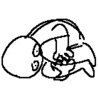 😥 hình que, cử chỉ xúc phạm, hoạt hình, vẽ đường, vẽ tay telegram sticker