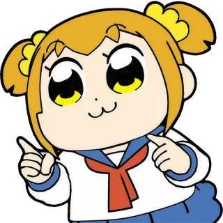 ✋ Popuko Pop Team Epic Anime, Manga, Pop Team Epic, Popuko, Cartoon, Sticker telegram sticker
