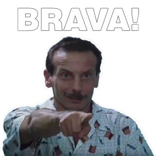 😶 BRAVA! brava, italien, homme, pyjama, fête whatsapp sticker