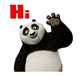 👋 Po Kung Fu Panda Hi Panda, Saluto, Cartoni animati, Animato, Animale telegram sticker