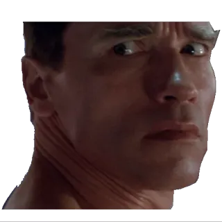 😠 Arnold Schwarzenegger นักแสดง, คนดัง, ใบหน้า, สีหน้า, เคร่งขรึม, ภาพยนตร์, จ้อง telegram sticker