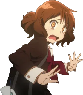 😨 Anime, geschockt, Mädchen, Cartoon, Figur telegram sticker