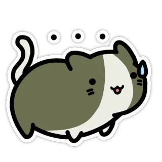 😦 gato, fofo, suor, animal, adesivo, desenho animado telegram sticker