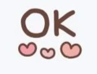 ➰ OK ok, cute, kawaii, hearts, affirmative, agreement telegram sticker