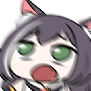 😨 Anime, geschockt, überrascht, kawaii, Chibi, Katzenmädchen, Manga, Emoticon whatsapp sticker