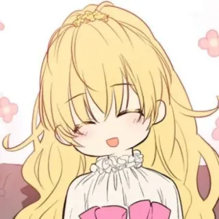 🌼 cute, cartoon, girl, blonde, anime, manga, smiling whatsapp sticker