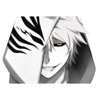 😏 Ichigo Kurosaki Bleach anime, manga, hollow, mask, ichigo telegram sticker