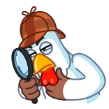 🧐 Huhn, Detektiv, Lupe, lustig, Tier, Cartoon telegram sticker