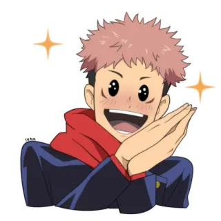 😍 Yuji Itadori Jujutsu Kaisen Anime, Manga, Jujutsu Kaisen, Yuji Itadori, Dibujos animados, Fanart, Sticker whatsapp sticker
