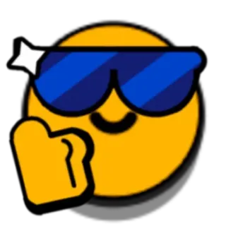 👍 이모티콘, 멋진, 선글라스, 노란색, 엄지, 좋아요 telegram sticker