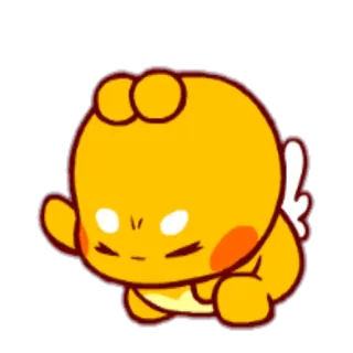 😂 carino, cartone animato, giallo, personaggio, adesivo, ali, allegro telegram sticker