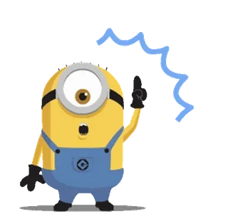 🍋 Minion Minion, dessin animé, geste, doigt d'honneur, drôle, bleu, éclair telegram sticker