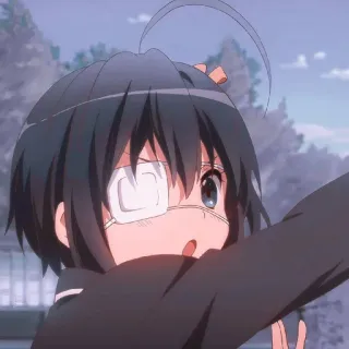 😲 Rikka Takanashi Love, Chunibyo & Other Delusions anime, girl, cute, eye patch, rikka takanashi telegram sticker