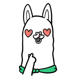 😍 lhama, fofo, animal, desenho animado, dedo do meio whatsapp sticker