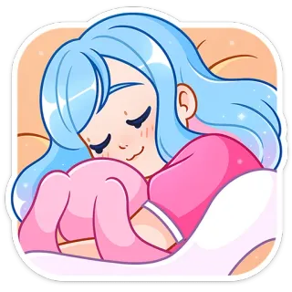 😴 dziewczyna, śpiąca, słodkie, kreskówka, anime telegram sticker