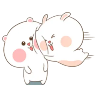 😊 Desenho animado, Animal, Fofo, Ilustração, Urso, Coelho, Kawaii whatsapp sticker