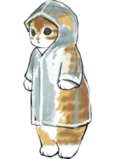 🌧 cat, raincoat, animal, cute, kitten telegram sticker