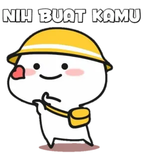 🍡 NIH BUAT KAMU mignon, dessin animé, personnage, offrir, chapeau, cadeau, kawaii telegram sticker