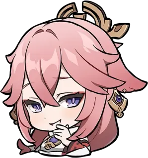 😁 Yae Miko Genshin Impact อนิเมะ, เก็นชินอิมแพกต์, ยาเอะ มิโกะ, สติกเกอร์ telegram sticker