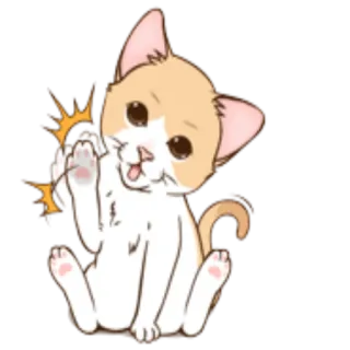 🙂 kucing, anak kucing, lucu, binatang, hewan peliharaan, kartun telegram sticker