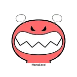 😡 Headbutt arrabbiato, testata, cartone animato, rosso, mostro, denti whatsapp sticker