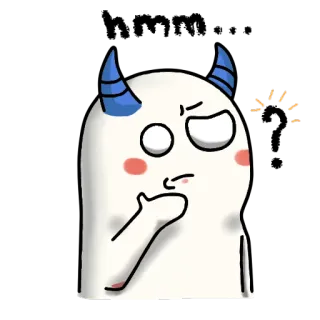 🤔 cartoon, monster, cute, sticker, character, demon telegram sticker