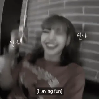 🪐 Having fun senang, bahagia, wanita, hitam putih, bersenang-senang whatsapp sticker