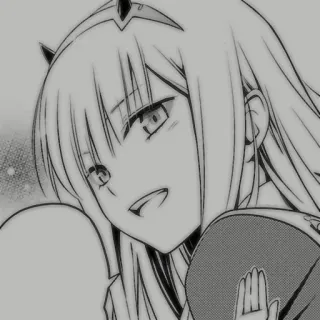 😂 Zero Two Darling in the Franxx Anime, Zero Two, Darling in the Franxx, Waifu whatsapp sticker