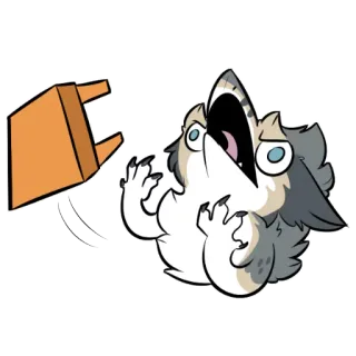 💢 cat, shock, box, feline, cartoon telegram sticker