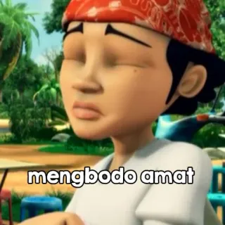 😊 mengbodo amat kartun, bahasa indonesia, ekspresi, animasi, karakter whatsapp sticker