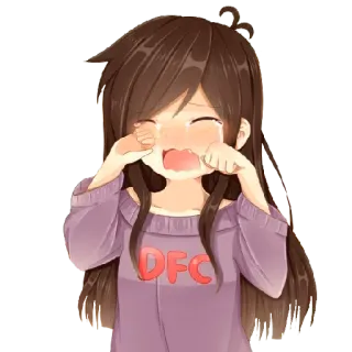 😭 DFC Аниме, Плачущий, Девушка, Грустный, Мультфильм, Персонаж telegram sticker