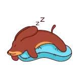 😴 hond, slapen, kussen, cartoon, dier, schattig telegram sticker
