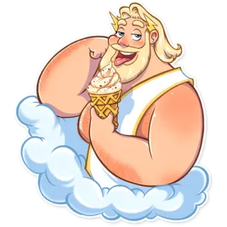 🍦 Zeus greek mythology, god, ice cream, cloud, dessert telegram sticker