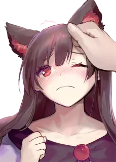 ❤️ アニメ, 女の子, 耳, 頭ポン, 可愛い, マンガ telegram sticker