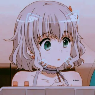 😦 Аниме, Девочка, Мило, Мультфильм, Иллюстрация, Манга telegram sticker