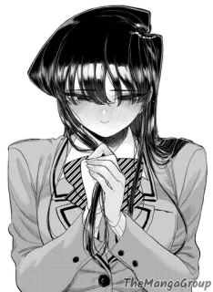 😳 Komi Komi Can't Communicate TheMangaGroup Anime, Manga, Uniforme escolar, Chica, Tímida, Linda, Komi no puede comunicarse telegram sticker