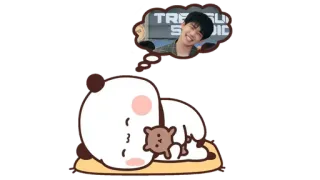 🍩 panda, niedlich, schlafend, träumen, cartoon telegram sticker