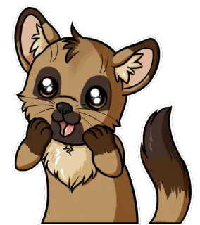 😍 donnola, animale, carino, mammifero, cartone animato, fauna selvatica whatsapp sticker